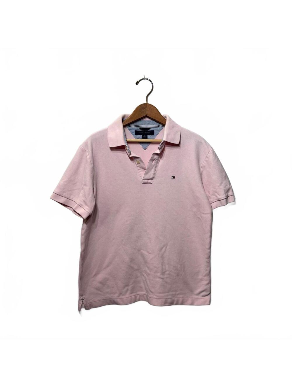 Tommy Hilfiger Pink Short Sleeve Polo Shirt Mens Medium